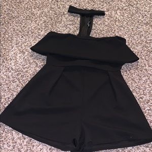 Black choker romper
